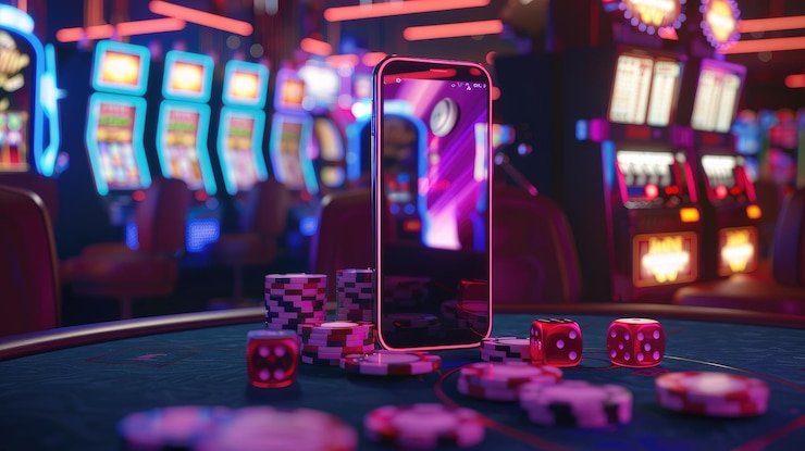 Pengguna membaca syarat promosi di ponsel